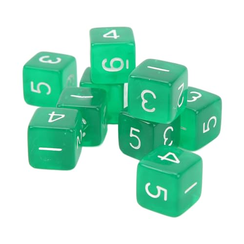 Würfel-Set aus Kunststoff, transparent, 30 Stück, Würfel mit 6 Seiten, für Brettspiele und Mathematik, kompakt und tragbar, ideal für Kinder (GREEN) von Phefop