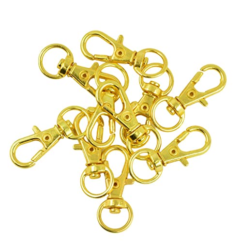 Phenovo 10Pcs Swivel Trigger Karabiner Schlüsselanhänger Light Gold 32 X12mm von MagiDeal