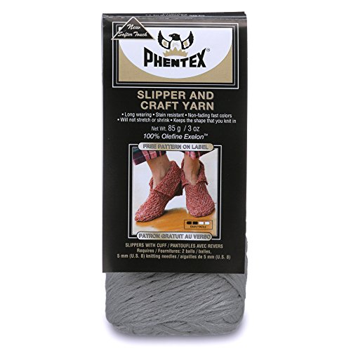 Phentex Slipper & Craft Garn, 85 g, Zinn, Einzelknäuel von Phentex