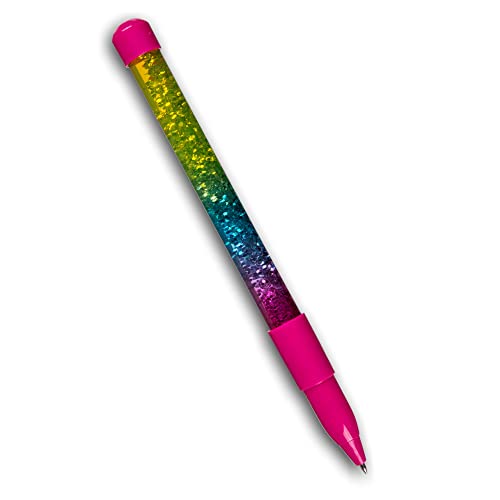 Liquid Glitter Kugelschreiber - Pink & in Regenbogenfarben mit Glitter-Flüssigkeit - 19 cm von PhiLuMo