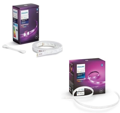 Philips Hue Lightstrip Plus 3 m Bundle – Weißes und Farbiges Licht – 3 Meter LED-Strip – Erweiterbar – Dimmbar von Philips Hue