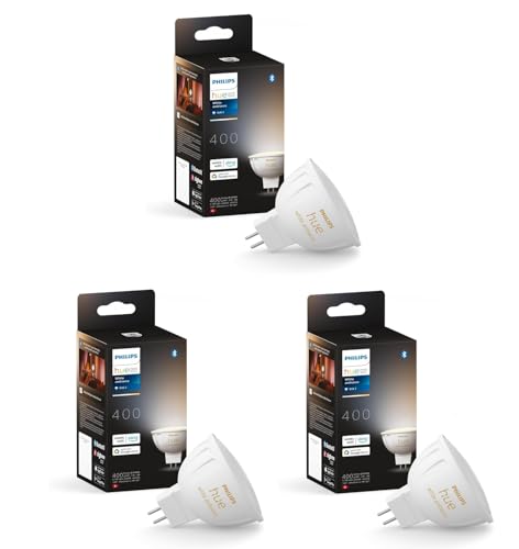 Philips Hue White Ambiance MR16 LED Lampe 3er Pack, dimmbare LED Lampen für das Hue Lichtsystem mit allen Weißtönen, smarte Lichtsteuerung über Sprache und App von Philips Hue