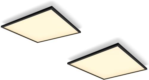 Philips Hue White Ambience Aurelle Panelleuchte 2er Pack, schwarz inkl. Dimmschalter, 60x60cm, alle Weißschattierungen, steuerbar via App, kompatibel mit Amazon Alexa (Echo, Echo Dot) von Philips Hue