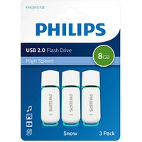 3 PHILIPS USB-Sticks Snow weiß 8 GB von Philips