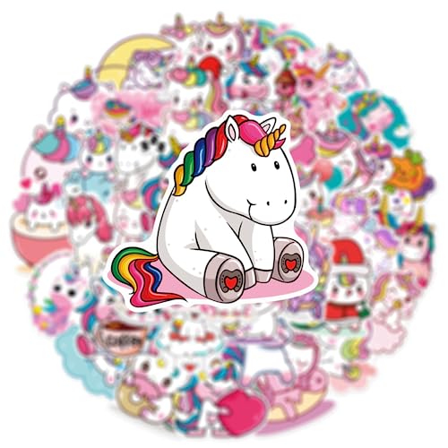 Sticker Unicorn Kinder,100 Stück Einhorn Aufkleber, Sticker Einhorn für Scrapbooking Auto Gitarren, Geschenk Thema Geburtstag für Jungen Mädchen von Philoctes