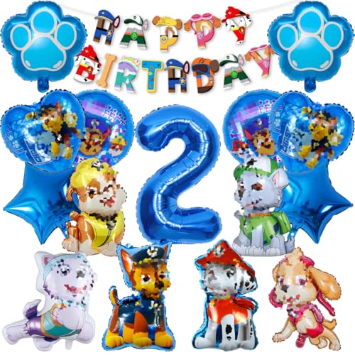 Geburtstag Luftballons Hund, 16 Stück Folienballons Tier Hund Kit, XXL Zahl 2 Ballon Blau, 6 Geformte Folienballons Hund, 2 Hundepfote Folienballons, 2 Pentagramm Ballon fur Theme Party Supplies Geburtstag Luftballons Hund, 16 Stück Folienballons Tier Hund Kit, XXL Zahl 2 Ballon Blau, 6 Geformte Folienballons Hund, 2 Hundepfote Folienballons, 2 Pentagramm Ballon fur Theme Party Supplies von Philoctes