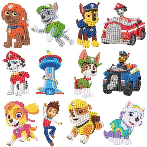 Hund Diamond Painting Set Kinder, 12 Stück Dog Diamont Painting Sticker, Diy Diamonds Painting Aufkleber Ab 4 5 6, Crystal Art Buddies, Cartoon Diamantmalerei für Jungen MäDchen Geburtstag Hund Diamond Painting Set Kinder, 12 Stück Dog Diamont Painting Sticker, Diy Diamonds Painting Aufkleber Ab 4 5 6, Crystal Art Buddies, Cartoon Diamantmalerei für Jungen MäDchen Geburtstag von Philoctes
