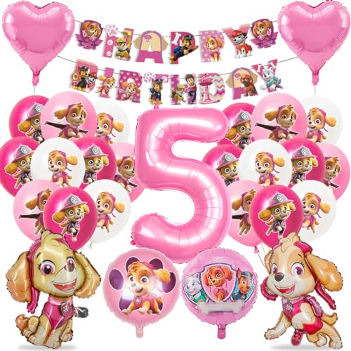 Hund Geburtstag Deko 5 jahre, Dog Geburtstagsdeko Mädchen, Party Luftballon 5, Luftballon Kindergeburtstag 5 jahre, Rosa Ballon Dekoration, Happy Birthday Banner für Dog Kindergeburtstag Party Hund Geburtstag Deko 5 jahre, Dog Geburtstagsdeko Mädchen, Party Luftballon 5, Luftballon Kindergeburtstag 5 jahre, Rosa Ballon Dekoration, Happy Birthday Banner für Dog Kindergeburtstag Party von Philoctes
