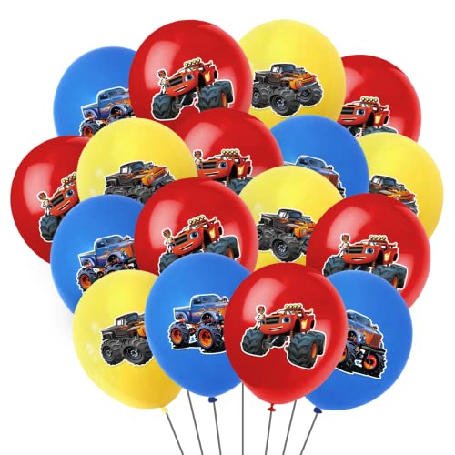 Luftballons Geburtstag Set, 30Pcs Latexballon Bedruckte, Geburtstagsdeko Autos Themed Party, Ballons Geburtstag Dekoration Jungen Mädchen von Philoctes