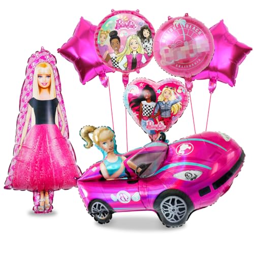 Philoctes 7pcs Prinzessin Geburtstag Ballon Party deko Set, Top Model Party Dekoration Luftballons, Barbi Mottoparty Prinzessin Karneval Make-up für Mädchen Kinder Geburtstag Party Supplies von Philoctes