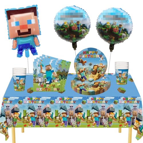 Spiel Partygeschirr Set, 44Pcs Spiel Party Geschirr Geburtstagsdeko, Videospiele Besteck Kindergeburtstag, Pappteller Serviette Becher Teller Tischdecke für Kindergeburtstag Party Supplies Spiel Partygeschirr Set, 44Pcs Spiel Party Geschirr Geburtstagsdeko, Videospiele Besteck Kindergeburtstag, Pappteller Serviette Becher Teller Tischdecke für Kindergeburtstag Party Supplies von Philoctes
