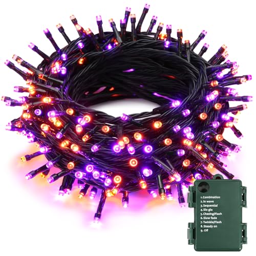 PhilzOps Halloween Deko Lichterkette Orange Lila, 20M 200 LED Herbst Lichterkette Innen Batteriebetriebene 8 Modi Wasserdicht Weihnachten Lichterkette für Outdoor Erntedankfest Tisch Balkon Party PhilzOps Halloween Deko Lichterkette Orange Lila, 20M 200 LED Herbst Lichterkette Innen Batteriebetriebene 8 Modi Wasserdicht Weihnachten Lichterkette für Outdoor Erntedankfest Tisch Balkon Party von PhilzOps