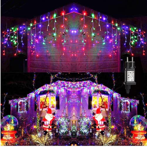 PhilzOps Lichterkette Eisregen Außen, 7M 240 LED Weihnachten Eiszapfen Lichterketten 8 Modi Wasserfest Lichterkettenvorhang für Innen Schlafzimmer Pavillon Garten Hochzeit Party Winter Deko, Bunt PhilzOps Lichterkette Eisregen Außen, 7M 240 LED Weihnachten Eiszapfen Lichterketten 8 Modi Wasserfest Lichterkettenvorhang für Innen Schlafzimmer Pavillon Garten Hochzeit Party Winter Deko, Bunt von PhilzOps