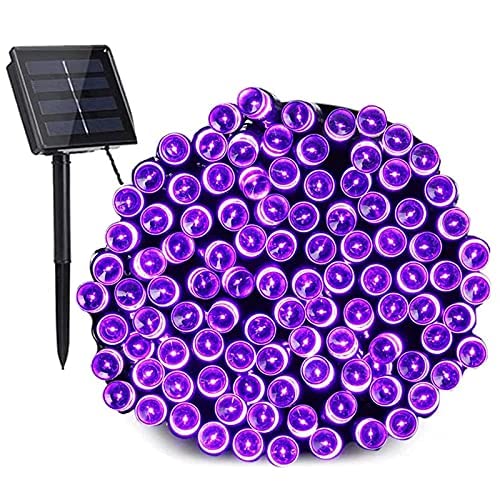 PhilzOps Solar Halloween Lichterkette Aussen, 22M 200 LED Violett Weihnachtsdeko Lichterkette 8 Modi Wasserdicht Solar Beleuchtung für Partys Garten Balkon Terrasse Tor Bäume Terrasse Hochzeiten Deko von PhilzOps