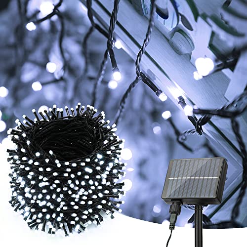 PhilzOps Solar Lichterkette Aussen, 52M 500 LED Weihnachten Lichterkette Outdoor mit 8 Modi Wasserdicht Solar Deko Beleuchtung für Garten BalkonTerrasse Draußen Errassen Hof Hochzeiten (Kaltweiß) von PhilzOps
