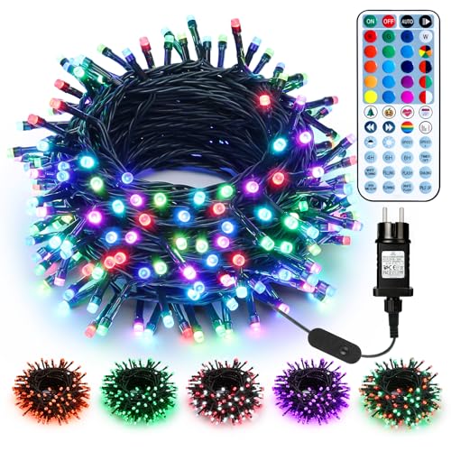 PhilzOps Weihnachten Lichterkette Außen Strombetrieben, 20M 200 LED RGB Farbwechsel Lichterkette Innen Bunt Wasserdicht Halloween Deko Lichter mit Fernbedienung für Zimmer Balkon Baum Party Ramadan PhilzOps Weihnachten Lichterkette Außen Strombetrieben, 20M 200 LED RGB Farbwechsel Lichterkette Innen Bunt Wasserdicht Halloween Deko Lichter mit Fernbedienung für Zimmer Balkon Baum Party Ramadan von PhilzOps