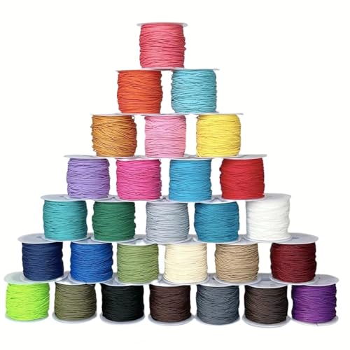 30 Rollen Wachsschnur für Armbandherstellung, gewachste Fadenarmbandschnur, gewachste Polyesterschnur, Armbandseil für Schmuckherstellung, DIY-Armbänder, Halskettenherstellung und Makramee von Phinicco