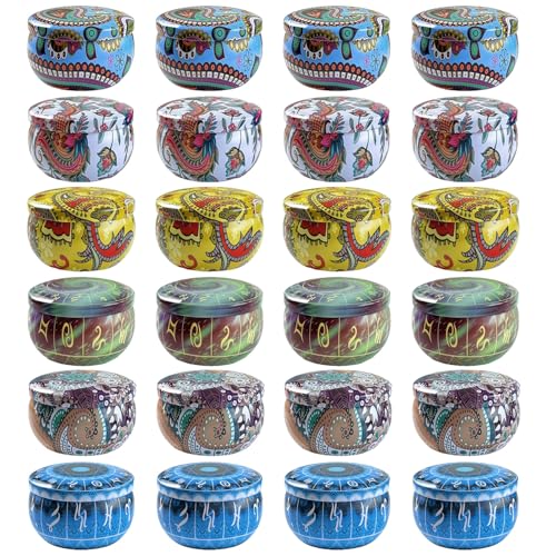 Phinicco 24 Stück 70,9 g Kerzendosen Kerzenherstellung Gläser leere Kerzengläser mit Deckel Kerzen Dose Kerzenbehälter kleine Kerzengläser (6 Muster) Phinicco 24 Stück 70,9 g Kerzendosen Kerzenherstellung Gläser leere Kerzengläser mit Deckel Kerzen Dose Kerzenbehälter kleine Kerzengläser (6 Muster) von Phinicco