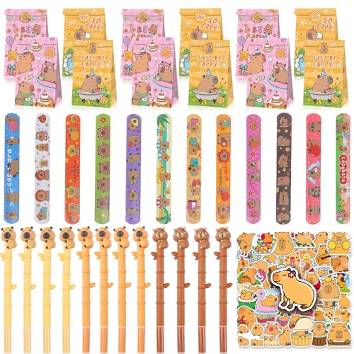 Phlognfy Capybara Kindergeburtstag Geschenke, Capybara Party Mitgebsel, Mit Geschenktüten Clap Bracelets Cartoon Neutraler Stift Aufkleber, Für Mädchen Jungen Capybara Theme Party Geschenke Phlognfy Capybara Kindergeburtstag Geschenke, Capybara Party Mitgebsel, Mit Geschenktüten Clap Bracelets Cartoon Neutraler Stift Aufkleber, Für Mädchen Jungen Capybara Theme Party Geschenke von Phlognfy