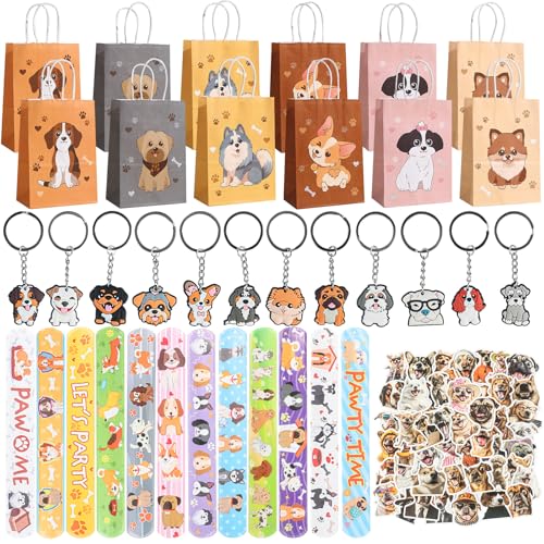 Phlognfy Hund Party Geschenke, Hund Kindergeburtstag Geschenke, Mit 12 Geschenktüte 12 Clap Bracelets 12 Schlüsselanhänger 50 Aufkleber, Für Mädchen Jungen Theme Party Mitgebsel Phlognfy Hund Party Geschenke, Hund Kindergeburtstag Geschenke, Mit 12 Geschenktüte 12 Clap Bracelets 12 Schlüsselanhänger 50 Aufkleber, Für Mädchen Jungen Theme Party Mitgebsel von Phlognfy