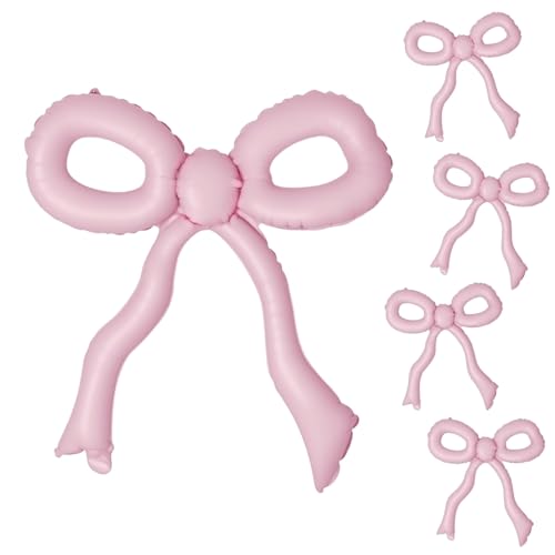 5 Stück 63,5 cm große, matte altrosa Schleifen-Luftballons Pastell-Hellrosa Folienballons Schleife Motto-Party-Dekorationen für Mädchen Frauen Geburtstag Babyparty Verlobung Brautparty 5 Stück 63,5 cm große, matte altrosa Schleifen-Luftballons Pastell-Hellrosa Folienballons Schleife Motto-Party-Dekorationen für Mädchen Frauen Geburtstag Babyparty Verlobung Brautparty von Phoaxul
