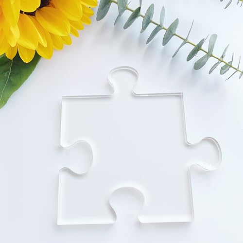 Puzzle-Untersetzer-Vorlagen, klare Acryl-Schablone, Holzbearbeitungsfräser-Vorlage, 12,7 cm und 22,9 cm Größen (12,7 x 12,7 cm) von Phocaea