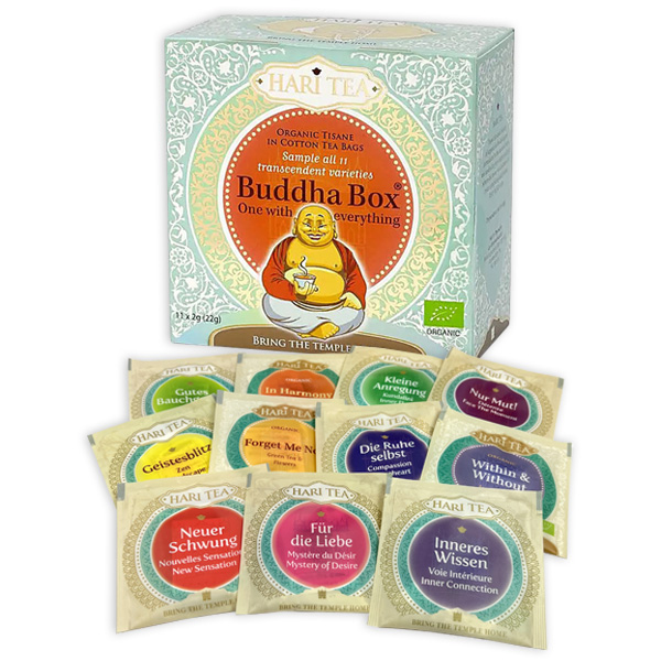 Buddha Box, 11 verschiedene Hari-Tees von Phoenix Import