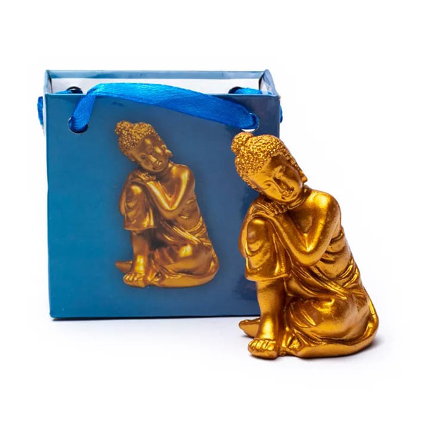 Mini-Buddha in Geschenktütchen, 5,5cm x 3,5cm x 3cm von Phoenix Import