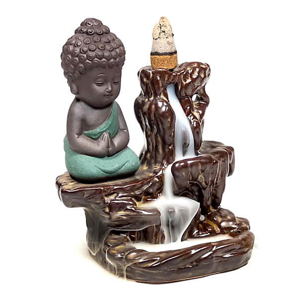 Weihrauchbrenner "Buddha" aus Keramik, mit Wasserfalleffekt von Phoenix Import