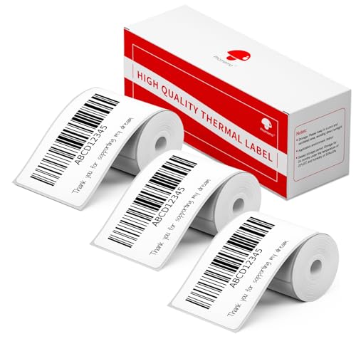 3 Rolls Phomemo M110 Etikett Multifunktional Thermo Etikett selbstklebendes Etikett, kompatibel mit Phommeo M200/M110/M120/M220/M221, 40 x 60 mm,130 Etiketten/Rolle von Phomemo