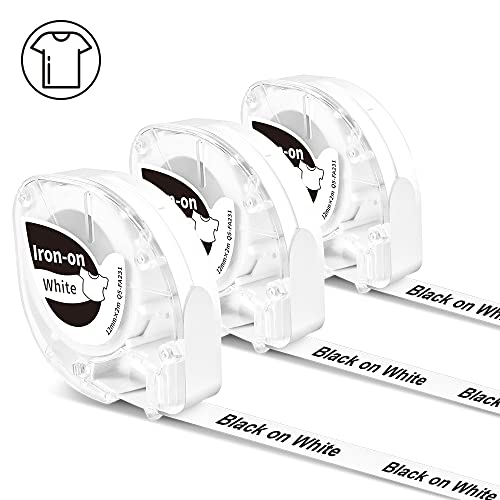 3x Phomemo P12 Bügeletiketten Original 12mm x 2m Schwarz auf Weiß Q5-FA231 Aufbügelbare Etiketten für Phomemo P12&P12-Pro<12 Etikettendrucker & als Ersatz für Dymo LetraTag Plus LT100H, LT100T 3x Phomemo P12 Bügeletiketten Original 12mm x 2m Schwarz auf Weiß Q5-FA231 Aufbügelbare Etiketten für Phomemo P12&P12-Pro<12 Etikettendrucker & als Ersatz für Dymo LetraTag Plus LT100H, LT100T von Phomemo