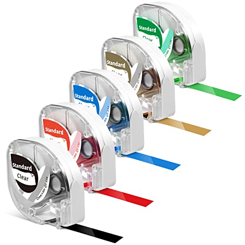 Q5-131(1),Q5-132(1),Q5-133(1),Q5-134(1)5x Phomemo P12 Etikettenband 12mm X 4m Farbe auf Transparent, Farbe auf Klar Etiketten FüR Phomemo P12 Etikettiergerät Selbstklebend von Phomemo