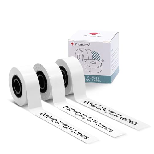 Endlosetiketten für Phomemo D30/Q31, Weiße Klebeetiketten 15mmx6m, BPA freie Aufkleber, etiketten endlos Kompatibel mit Colorwing Q30 Bluetooth Labelmaker- 3 Rollen Endlosetiketten für Phomemo D30/Q31, Weiße Klebeetiketten 15mmx6m, BPA freie Aufkleber, etiketten endlos Kompatibel mit Colorwing Q30 Bluetooth Labelmaker- 3 Rollen von Phomemo