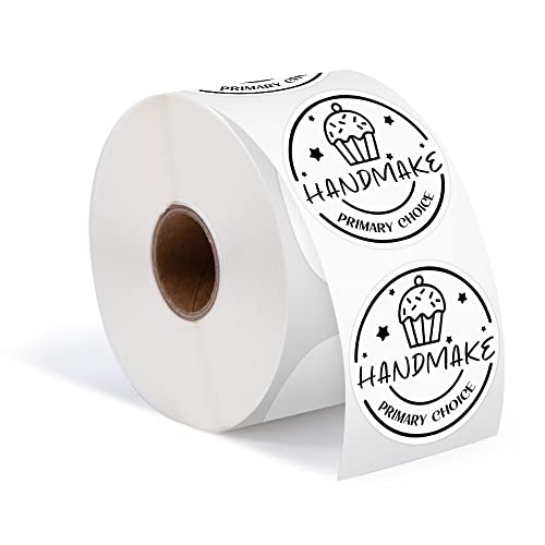 Phomemo 2" Runde weiße Etiketten 750 Etiketten/Rolle, kompatibel mit MUNBYN, Phomemo, Polono Etikettendrucker, BPA-freie Versandetiketten Selbstklebende Thermoetiketten für Logo, Code, DIY-50x50mm von Phomemo