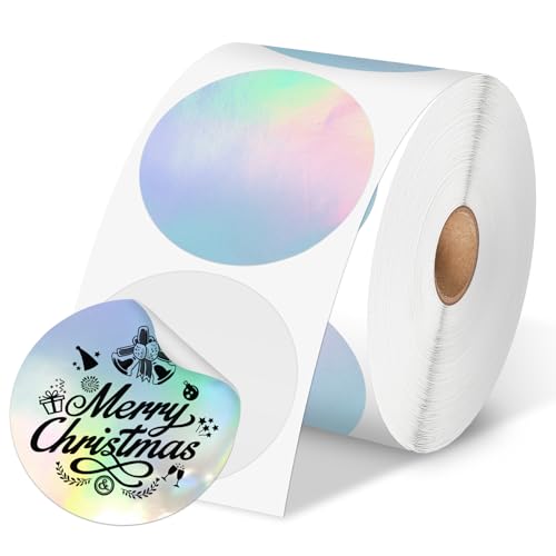 Phomemo 2'' Rundes Thermo Etiketten, Silber-Laser 400 Stk Selbstklebende Holographische Etiketten für QR code, Namensschilder, Preisschild, Dankeskarte, Kompatibel mit Thermo-Etiketten-Drucker Phomemo 2'' Rundes Thermo Etiketten, Silber-Laser 400 Stk Selbstklebende Holographische Etiketten für QR code, Namensschilder, Preisschild, Dankeskarte, Kompatibel mit Thermo-Etiketten-Drucker von Phomemo