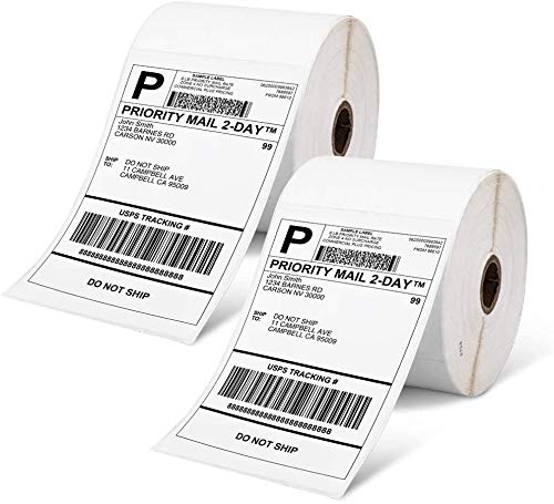 Phomemo 4"x6" Thermal Direct Shipping Etikett,1000 Stk 4x6 selbstklebendes Thermo-Versandetikettenpapier,geeignet für Expressunternehmen,kompatibel mit Desktop-Etikettendruckern,Rollenetiketten（1000） von Phomemo