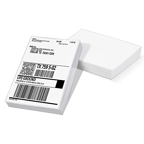 Phomemo 4x6 Etikett für Thermopapierdrucker, Thermo Direct Versandetikett Paket Etiketten Kompatibel mit Rollo Phomemo und anderen 4 * 6 Label Printer (Pack von 100 4''x 6'' Fan-Fold Etiketten) von Phomemo