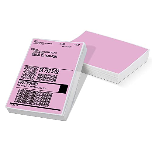 Phomemo 4x6 Thermopapier Druckeretikett Thermische Direktverbindung Verpackungsetiketten Kompatibel mit Rollo Phomemo und anderen 4,6-Etikettendruckern (Packung 100 4''x 6'' Etiketten), Rosa von Phomemo
