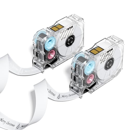 Phomemo A30 P15 Etikettenband, A30 Transparenter Bandaufkleber, 14 x 30 mm, 165 Etiketten/Rolle, 2 Rollen (weiß auf transparentem Hintergrund, schwarz auf transparentem Hintergrund) von Phomemo