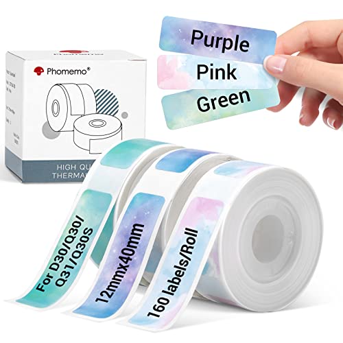 Phomemo D30 Etiketten, Sternenhimmel Etiketten Kompatibel mit Colorwing Q30 Etikettiergerät, Phomemo Etikettendrucker D30 Q31 Q30S, 12mm x 40mm, 160 Etiketten/pro Rolle, 3 Rollen Phomemo D30 Etiketten, Sternenhimmel Etiketten Kompatibel mit Colorwing Q30 Etikettiergerät, Phomemo Etikettendrucker D30 Q31 Q30S, 12mm x 40mm, 160 Etiketten/pro Rolle, 3 Rollen von Phomemo