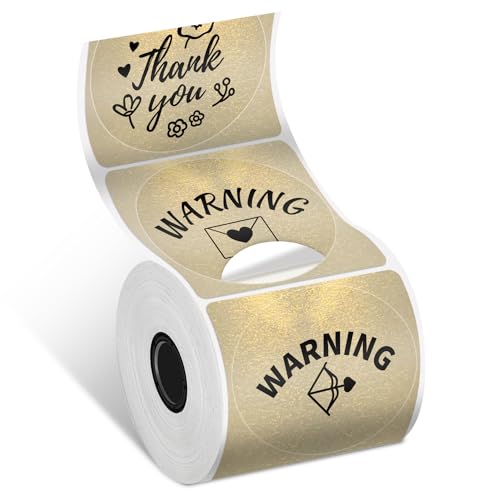 Phomemo Etikettendrucker Gold Runde Etiketten 50 mm x 50 mm Phomemo M110 M120 M220 M221 M250 M150 M421 Thermorundetiketten für Barcodes, Adressen, Namen, Logos, Preise, Dankeschöns (1 Rolle) von Phomemo