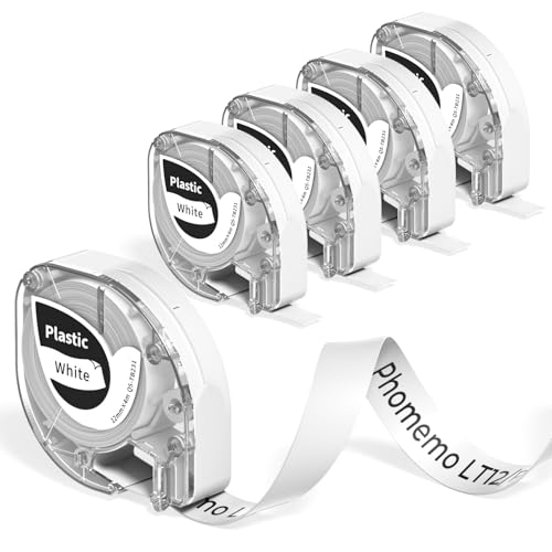Phomemo Label Tape 12 mm x 4 m Black on Whiteaterproof Plastic Self-Adhesive Label Tape Wasserfestes Kunststoff Selbstklebendes Etikettenband für Phomemo P12/P12-Pro/LT12 Etikettendrucker Phomemo Label Tape 12 mm x 4 m Black on Whiteaterproof Plastic Self-Adhesive Label Tape Wasserfestes Kunststoff Selbstklebendes Etikettenband für Phomemo P12/P12-Pro/LT12 Etikettendrucker von Phomemo