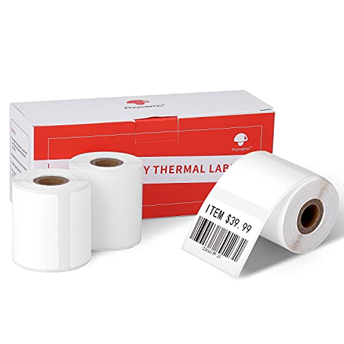 3 Rollen Phomemo 1.57 "x1.18" (40x30mm) selbstklebende Thermodirekt-Etiketten, Thermo-Etikettenpapier für Phomemo M110/M120/M220/M200 Etikettierer, für Barcode, Adresse, Preis etc. von Phomemo