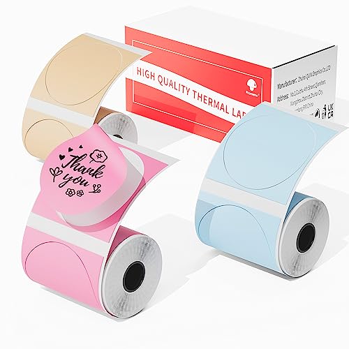 Phomemo M110 M120 M200 M220 M221 Etikettenhersteller, rundes Kreis-Etikett – Thermodrucker-Etiketten für Preis, Name, Adresse, Logo, Barcode, 50 mm x 50 mm, 3 Rollen Phomemo M110 M120 M200 M220 M221 Etikettenhersteller, rundes Kreis-Etikett – Thermodrucker-Etiketten für Preis, Name, Adresse, Logo, Barcode, 50 mm x 50 mm, 3 Rollen von Phomemo