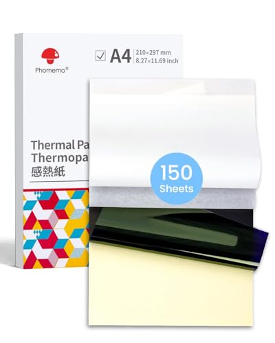 Phomemo Tattoo Transferpapier - A4 Größe Thermo-Schablonenpapier für Tattoo Transfer - DIY Tattoo Pauspapier Kompatibel mit M08F Tattoo Drucker, 150 Blatt von Phomemo