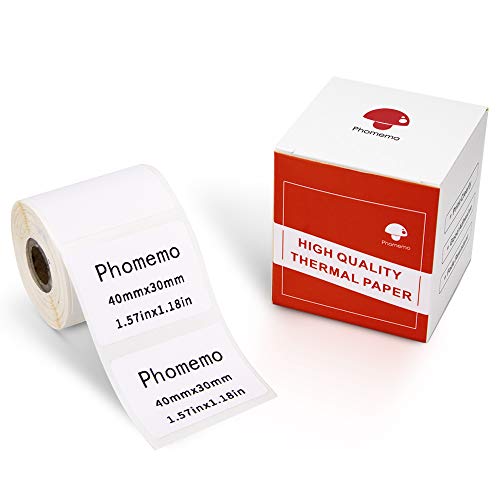 Phomemo M110 Etikett Thermoetiketten- Multifunktionales selbstklebendes Etikett ， Adressetikett ，1,97"x1,18" (50x30 mm), Geeignet für Phomemo M110 M200 M120 M220 Etikettendrucker, 230 Etiketten/Rolle von Phomemo