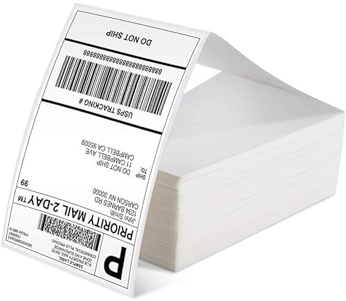 Phomemo Versandaufkleber 4×6 DHL Etiketten, Thermopapier Versandetiketten für Labeldrucker Wasserfester Etiketten Papier (Weiß 500 Stück) von Phomemo