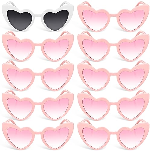 Photect 10 Stück Herz Sonnenbrillen für Junggesellinnenabschied Vintage Herzbrillen Retro Herz Partybrillen für Damen Mädchen Braut Brautjungfer Hochzeit Brautparty Verlobung von Photect