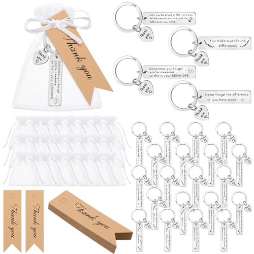 Photect 24 Stück Thank You Geschenke Mitarbeiter Anerkennung Geschenk 24 Stück Edelstahl Inspirierende Worte Schlüsselanhänger 24 Stück Karten 24 Stück Weiße Organzabeutel für Weihnachten Photect 24 Stück Thank You Geschenke Mitarbeiter Anerkennung Geschenk 24 Stück Edelstahl Inspirierende Worte Schlüsselanhänger 24 Stück Karten 24 Stück Weiße Organzabeutel für Weihnachten von Photect