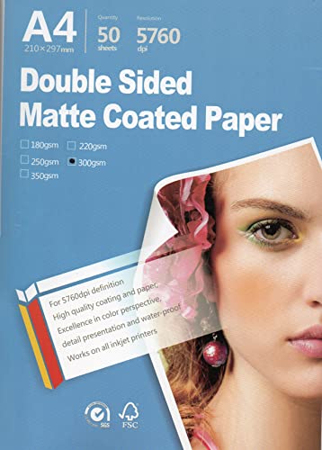 Fotopapier Supreme Double Side matt alle Inkjet Drucker 21,1 x 29,5 cm A4 Größe 50 Blatt Gewicht: 300 gsm Fotopapier Supreme Double Side matt alle Inkjet Drucker 21,1 x 29,5 cm A4 Größe 50 Blatt Gewicht: 300 gsm von Photo Paper